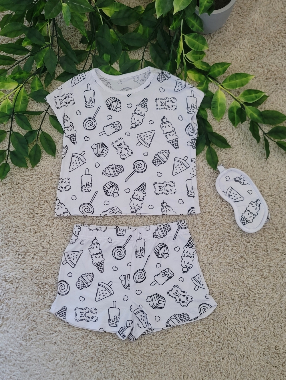 Little Girl Candy (Sweets) Pajamas + Eye (Beauty) Mask (Size 4)